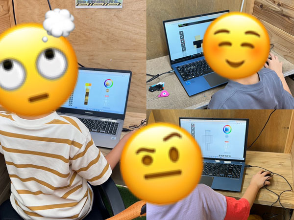 放課後等デイサービスでマインクラフトのスキンづくりを頑張る児童達