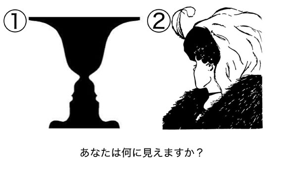 ルビンの壺と妻と義母の隠し絵。どちらも違った見え方ができる